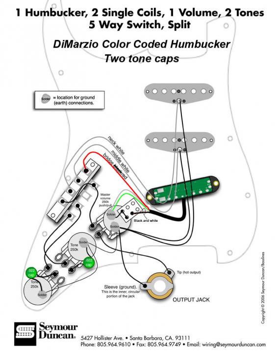 Dimarzio One Humbucker Wiring Diagram from forum.seymourduncan.com