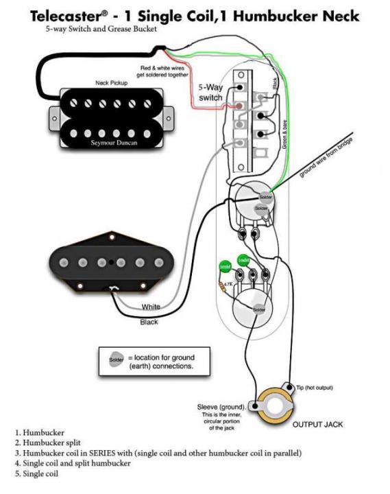 Tele 5 Way 1 Single Coil 1 Humbucker At Neck Seymour Duncan User Group Forums