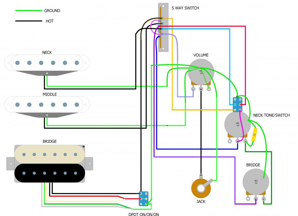 Split Coil Humbucker Wiring Diagram 3 Way Switch - Database - Wiring Diagram Sample