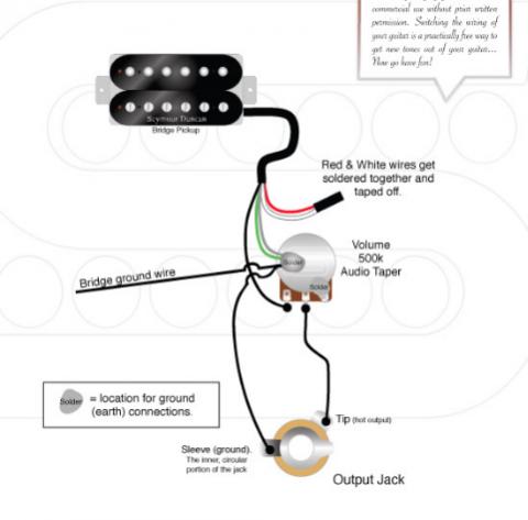 Wiring Diagram 1 Humbucker One Volume One Tone - Collection ...
