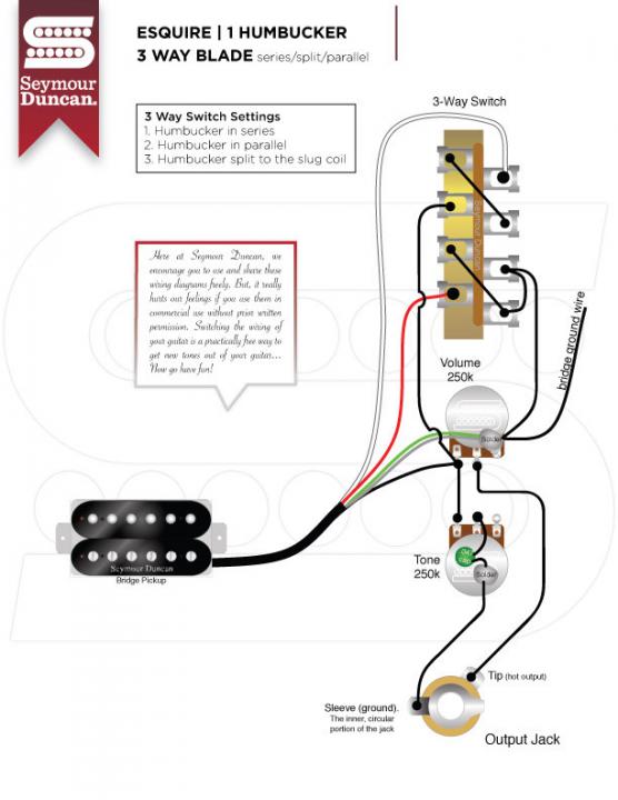 Esquire wiring question - Seymour Duncan User Group Forums