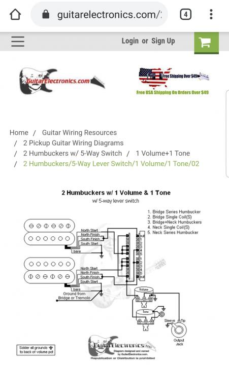 Guitar Wiring Diagram 2 Humbucker 1 Volume 1 Tone from forum.seymourduncan.com