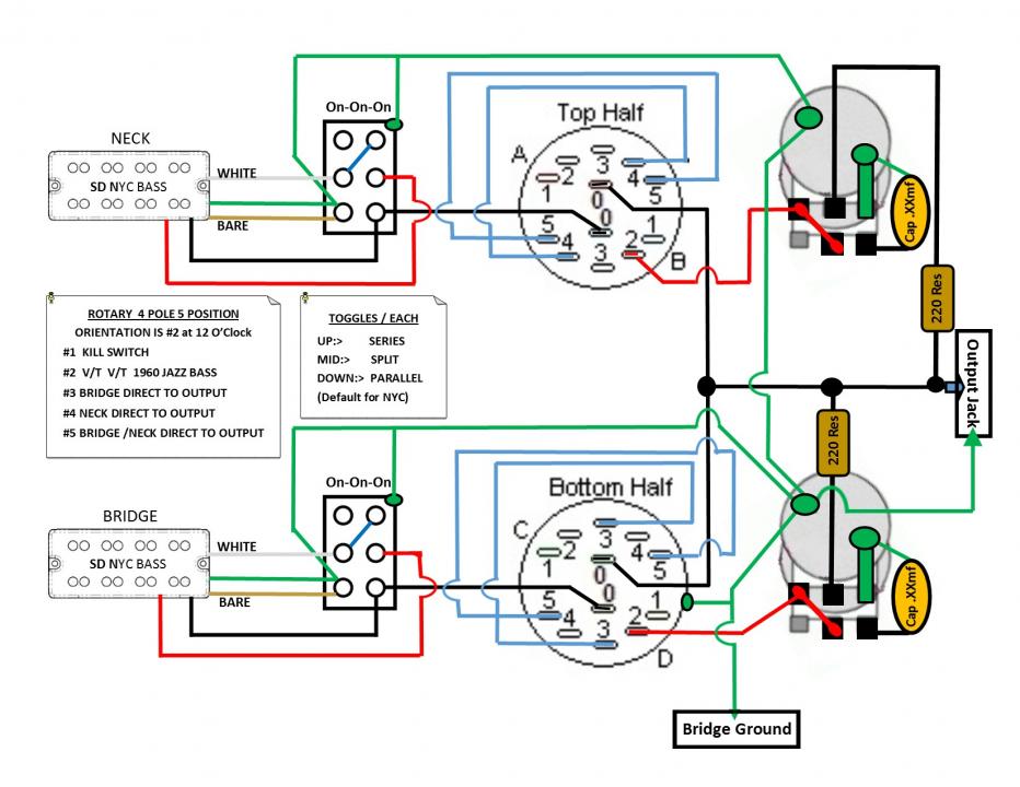 My Wiring Diagram For Esp Bass Project, Ibanez Active Bass Wiring Diagram